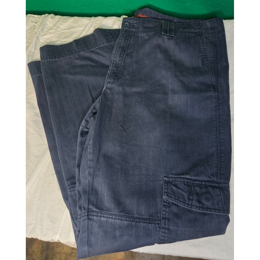 Eddie Bauer 100% Cotton Cargo Pants Navy Blue Women's Size 20